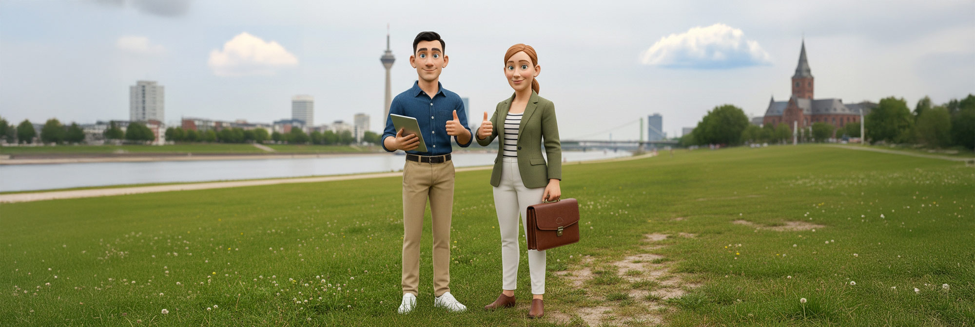 Tim und Anna auf einer Wiese